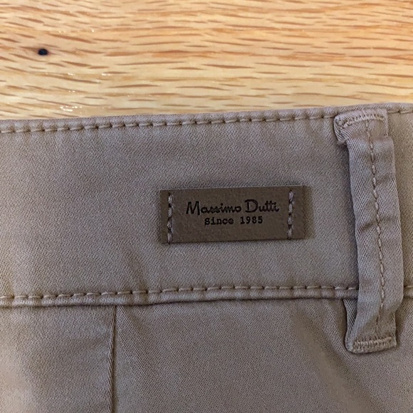 Massimo Dutti Cotton Tan Straight Leg Pant Size 2 - Picture 3 of 4
